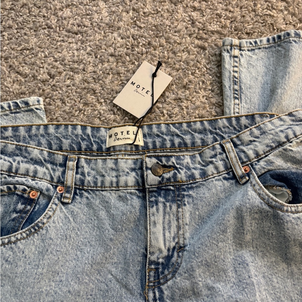 Motel Rocks Light Blue Straight Leg Jeans